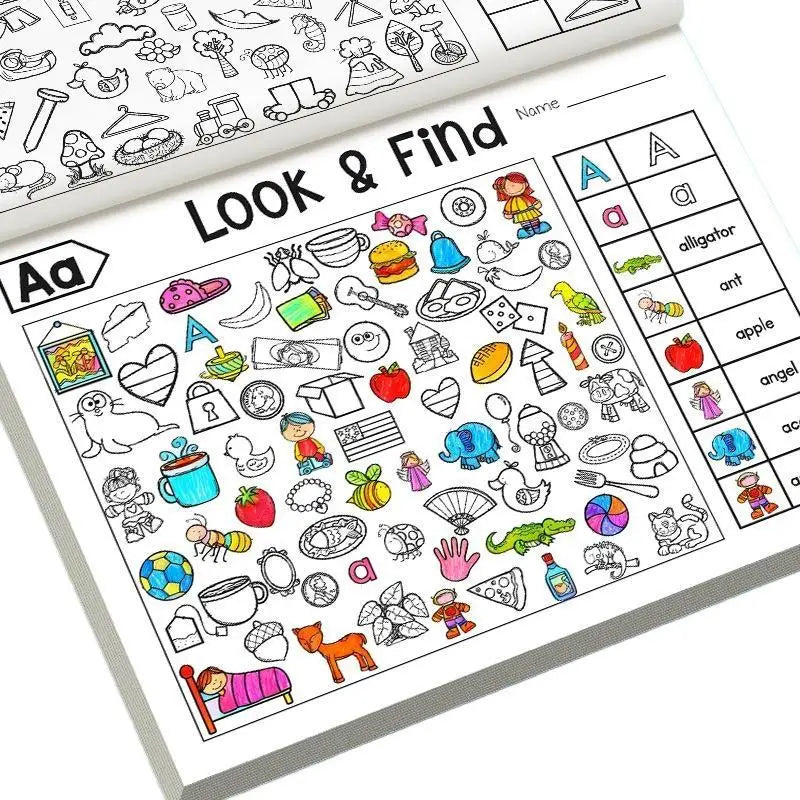 1 Set Interactive Educational Toys Look & Find Visual Puzzle Book For Kids With Color And Shape Search Activities