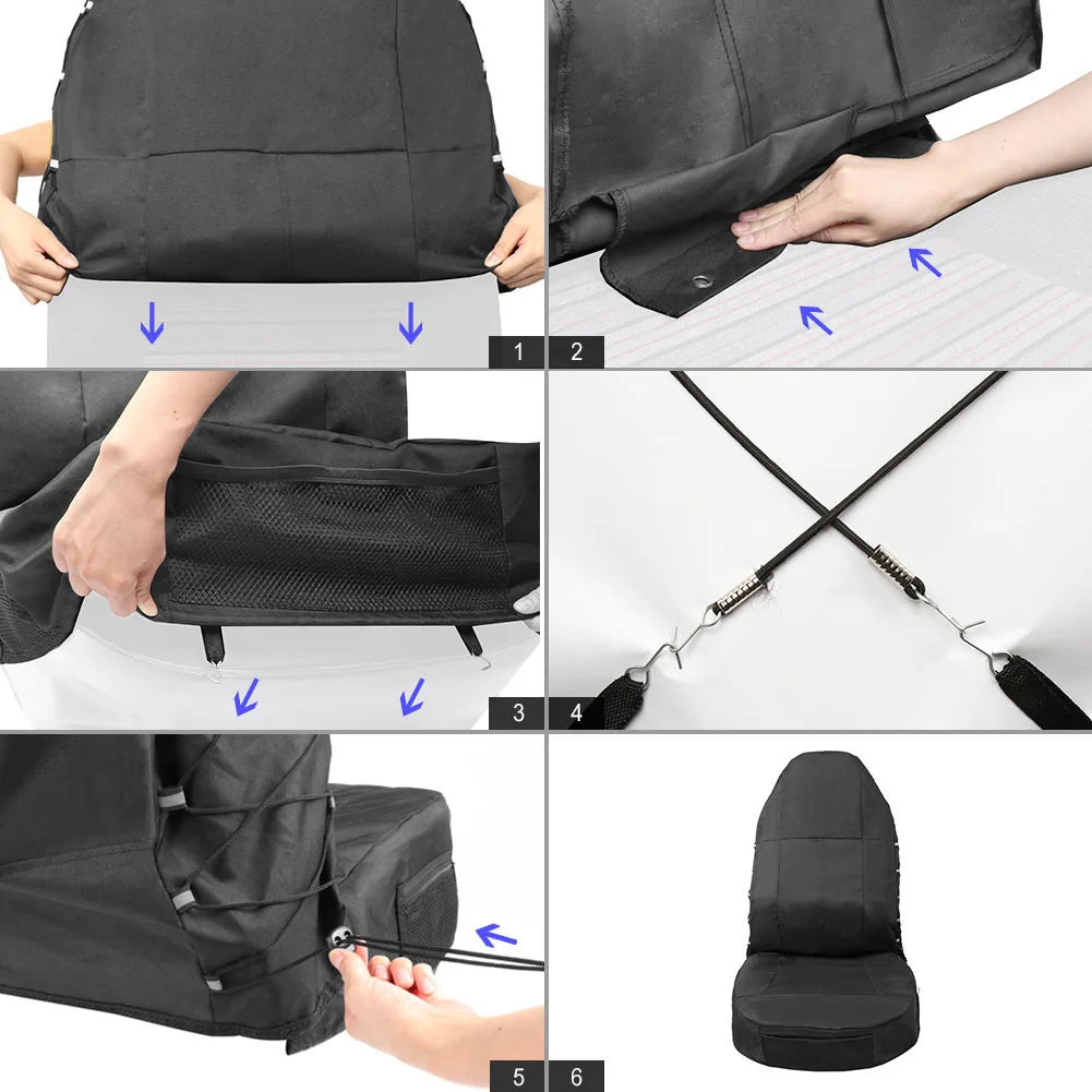 Car Front Seat Cover Auto Accessories Elements Personal Protector with Storage Pockets Car Part Ornaments for TIROL