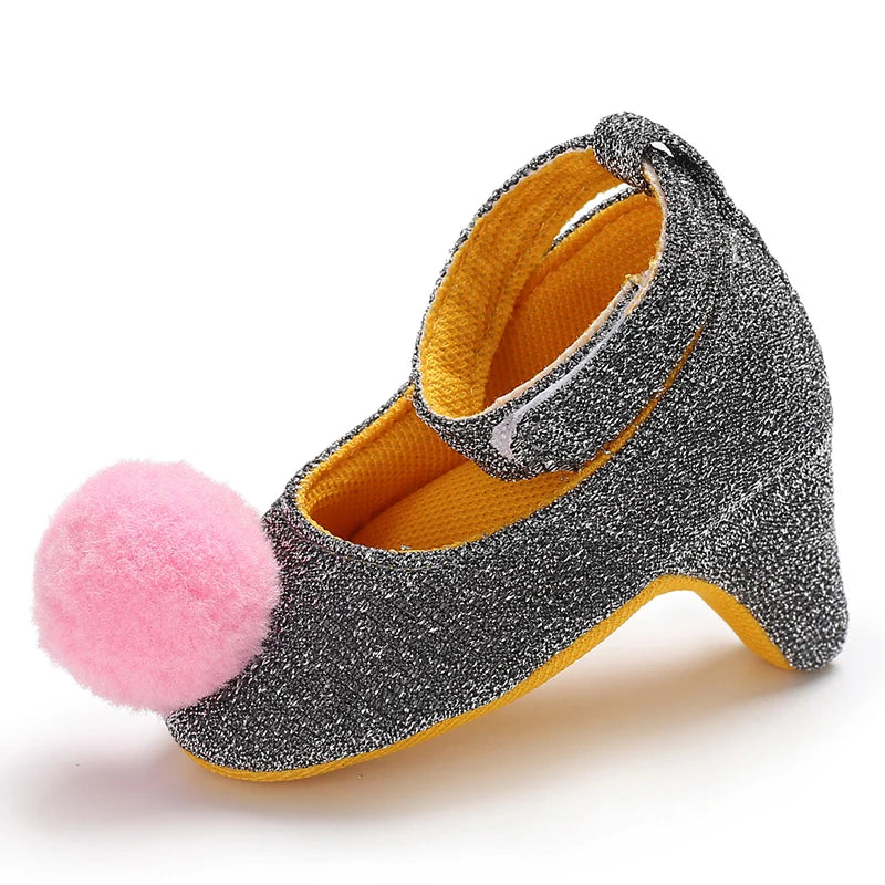 Spring and Autumn Girl Baby Anti slip Children's Shoes Girl Baby Beautiful Bow High Heels Girl Baby High Heels