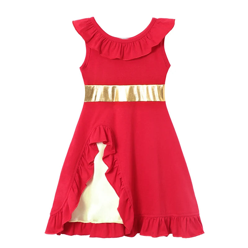 2025 Summer Elsa Anna Casual Dress Girls Cotton Clothes Children Sleeveless A-Line Dress Baby Kids Princess Casual Clothing 2-8Y