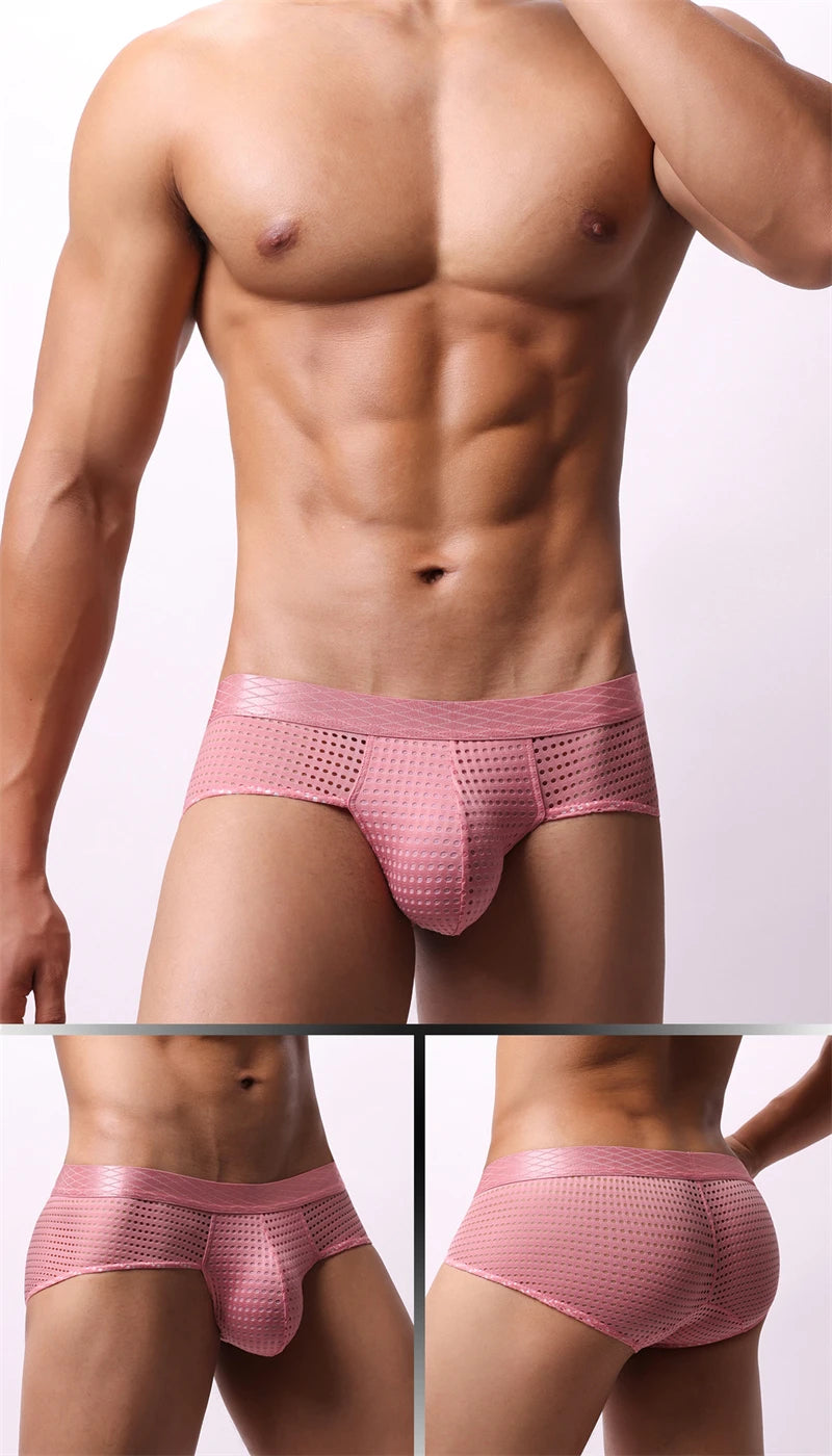 sexy tоy mens underwear Breathable mesh ropa interior hombre low waist calzoncillos hombres wide waistband sissy gay boxers new