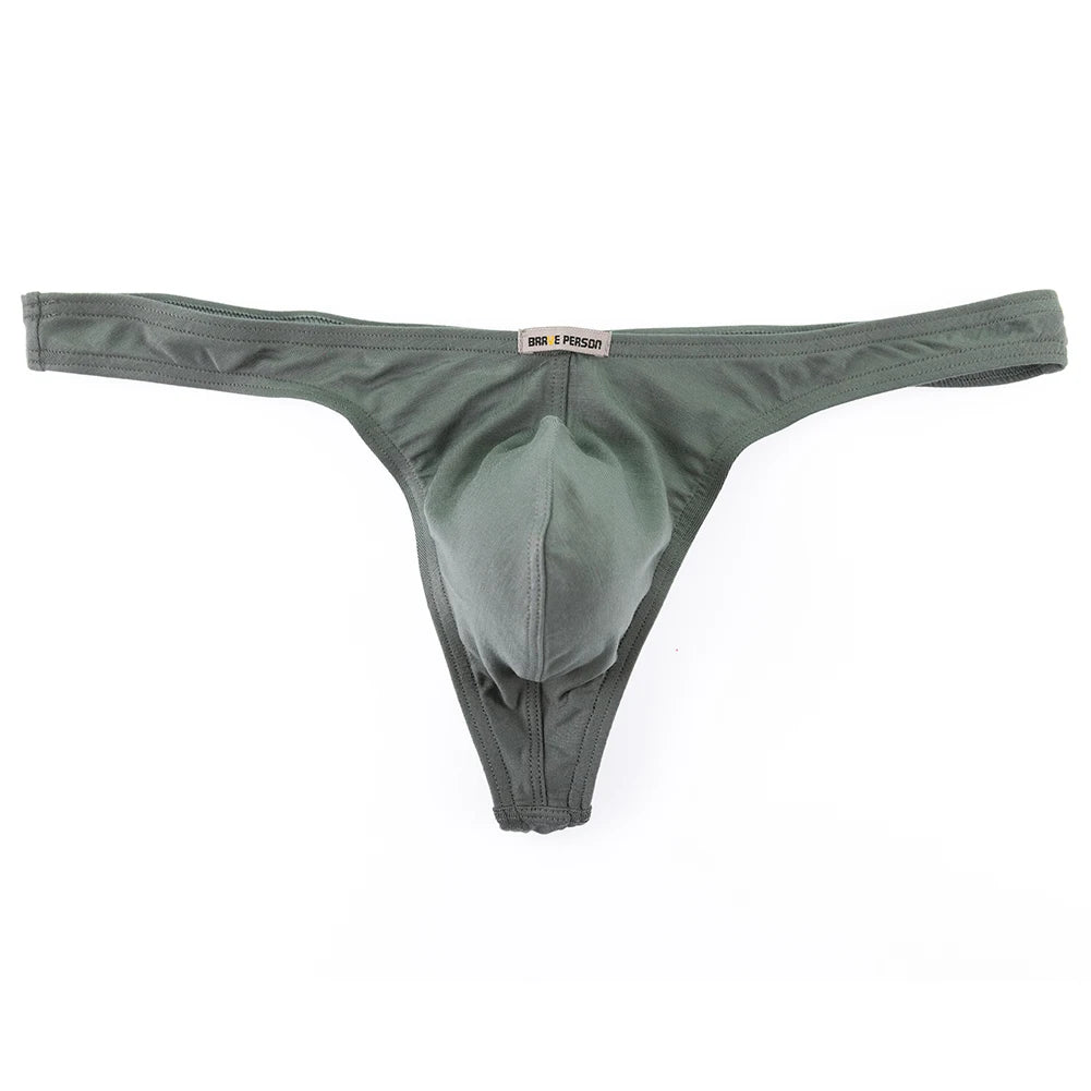 Men Underwear Breathable Thongs And G Strings Brave Person Male Panties Modal Bikinis Tangas Hombres