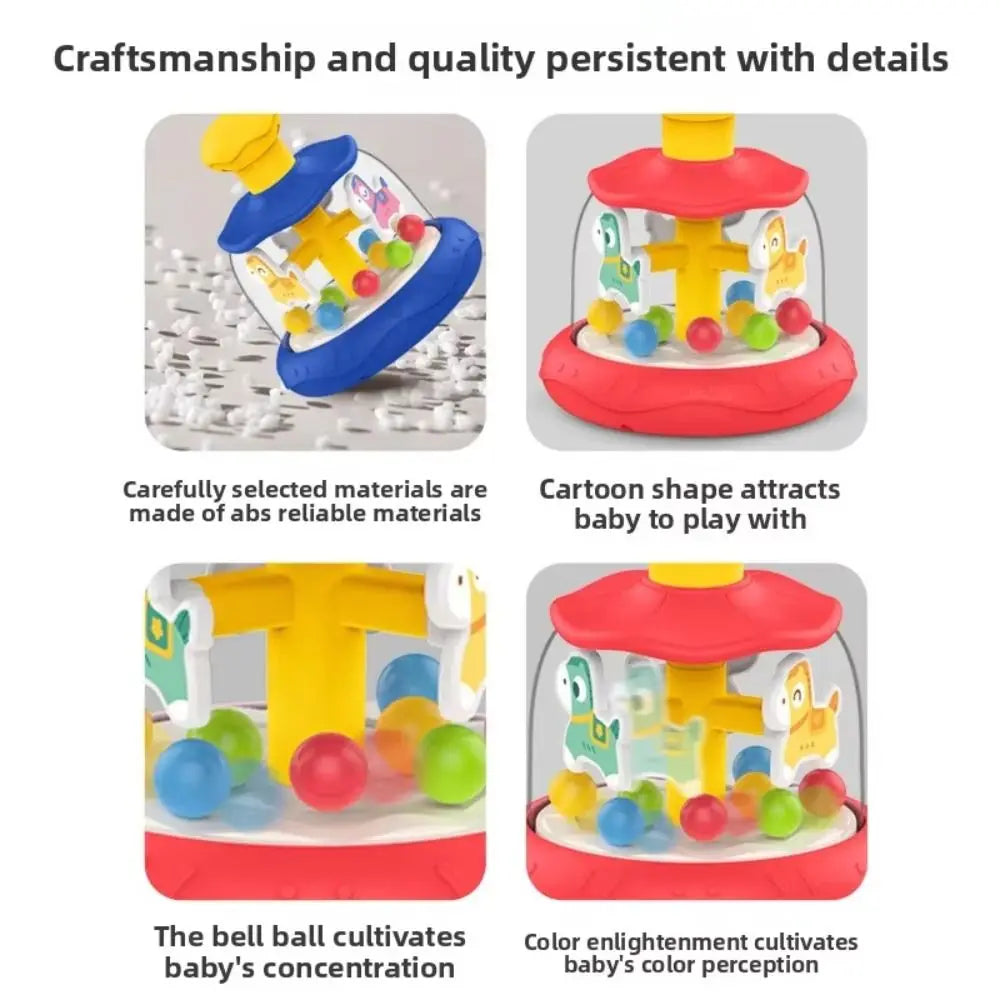 Interactive Games Baby Press Rotating Toy Early Learning Hand Coordination Sensory Spinning Toys Cartoon Skills Educational Toy
