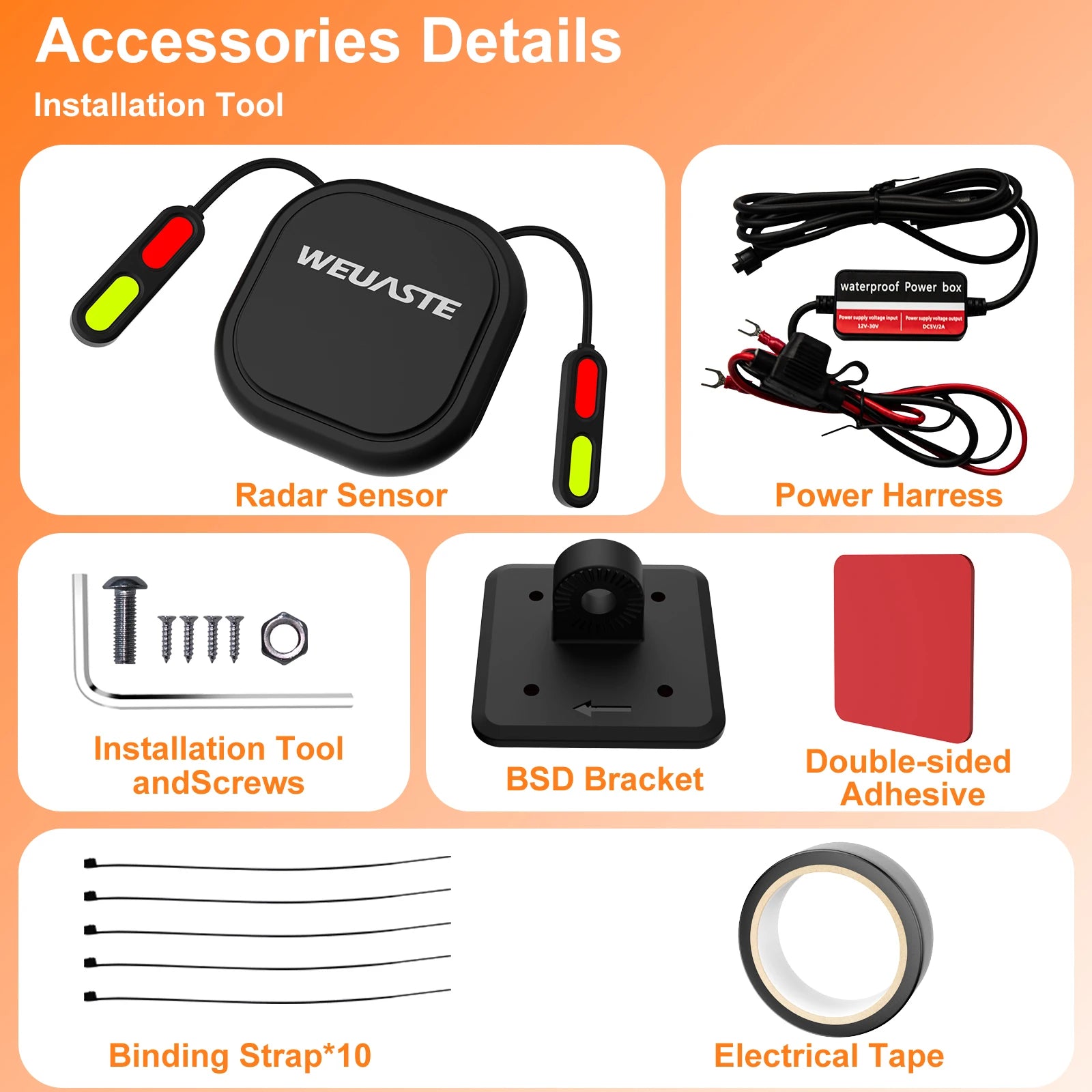 Motorcycle Safety Kit 24GHz BSD Radar Blind Spot Monitor & Lane Change Alarm IP67 Waterproof Moto Warning System accesorios moto