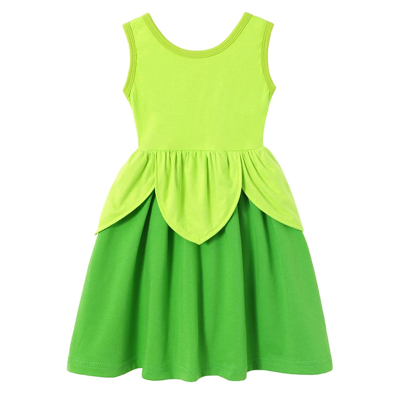 2025 Summer Elsa Anna Casual Dress Girls Cotton Clothes Children Sleeveless A-Line Dress Baby Kids Princess Casual Clothing 2-8Y