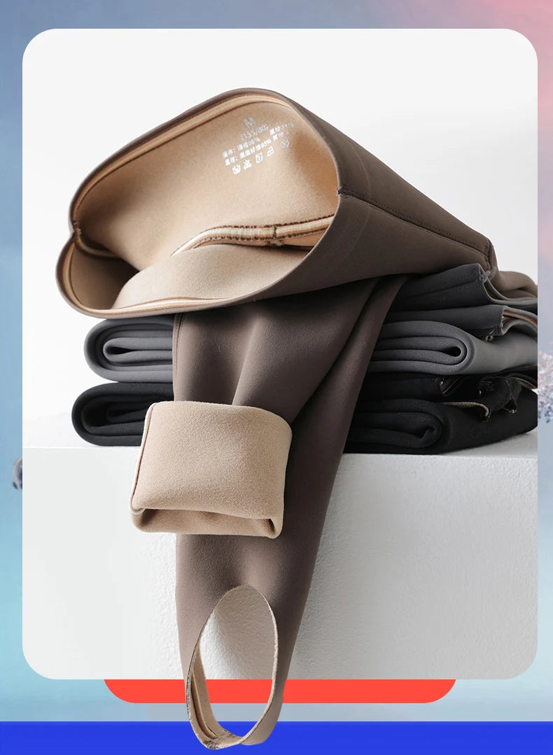 BIVIGAOS Autumn Winter New Rabbit Fleece Thicken Boots Leggings Women Slim Foot Pants Yoga Fitness Sports Warm Shark Leggings