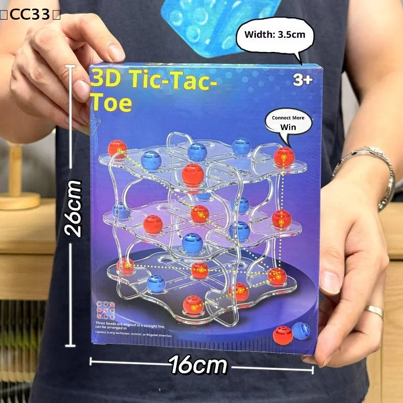 1 Set Interactive Chess Board Game Toy 3D TIC-TAC-TOE Game Easy To Play Educational Toys Squares Strategy Table Games〔CC33〕