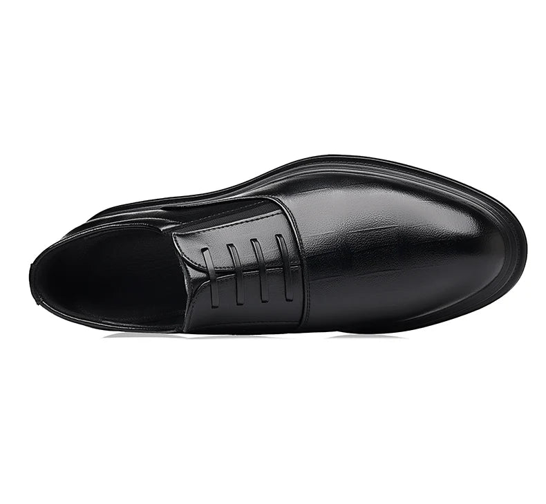 Men Dress Shoes Black Soft Leather Men Heighten Formal Shoes Casual Business Men Oxfords Suit Shoes