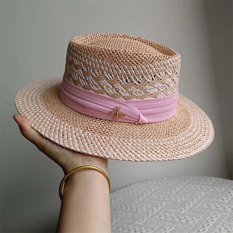 Straw hat women breathable sun hat fashion hollow retro straw hat hand-woven summer travel straw hat gorras para hombres