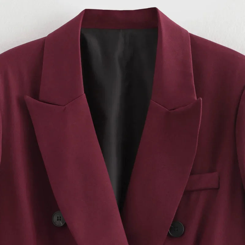MUJER Straight Women's Blazers Office Long Blazer Woman 2025 Long Sleeve Oversized Blazer for Women Outerwears Vintage New Coats