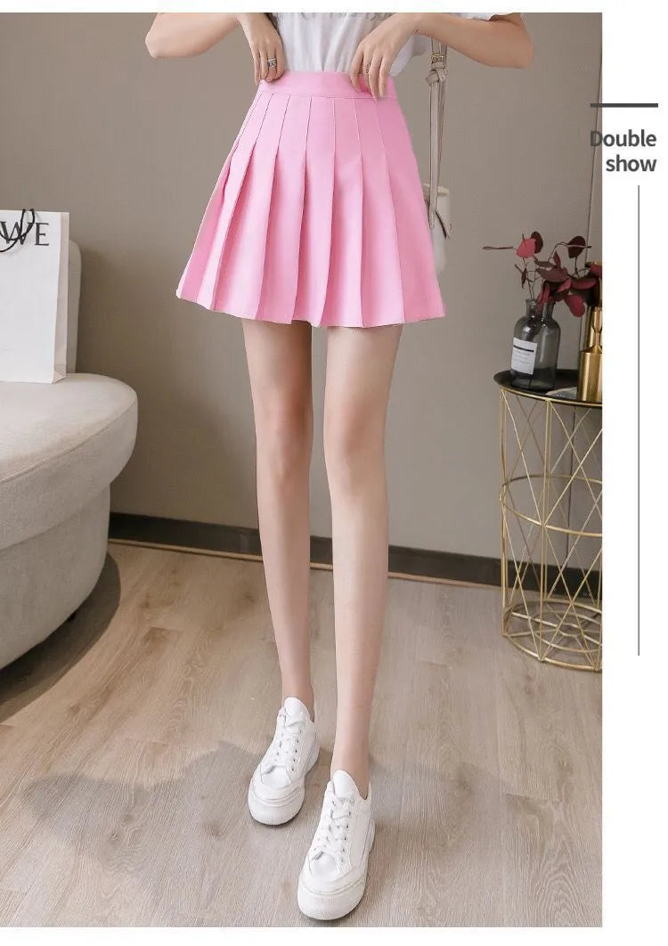 Preppy Style Women Pleated Skirts Summer High Waist Zipper Girls Dancing JK Mini Skirts Black Fashion Student A Line Faldas 2025