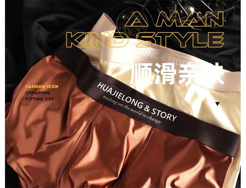 Choice boxers hombre Ice silk cueca satin ropa interior hombre Plus size calzoncillos hombres breathable sexy tоy man underwear