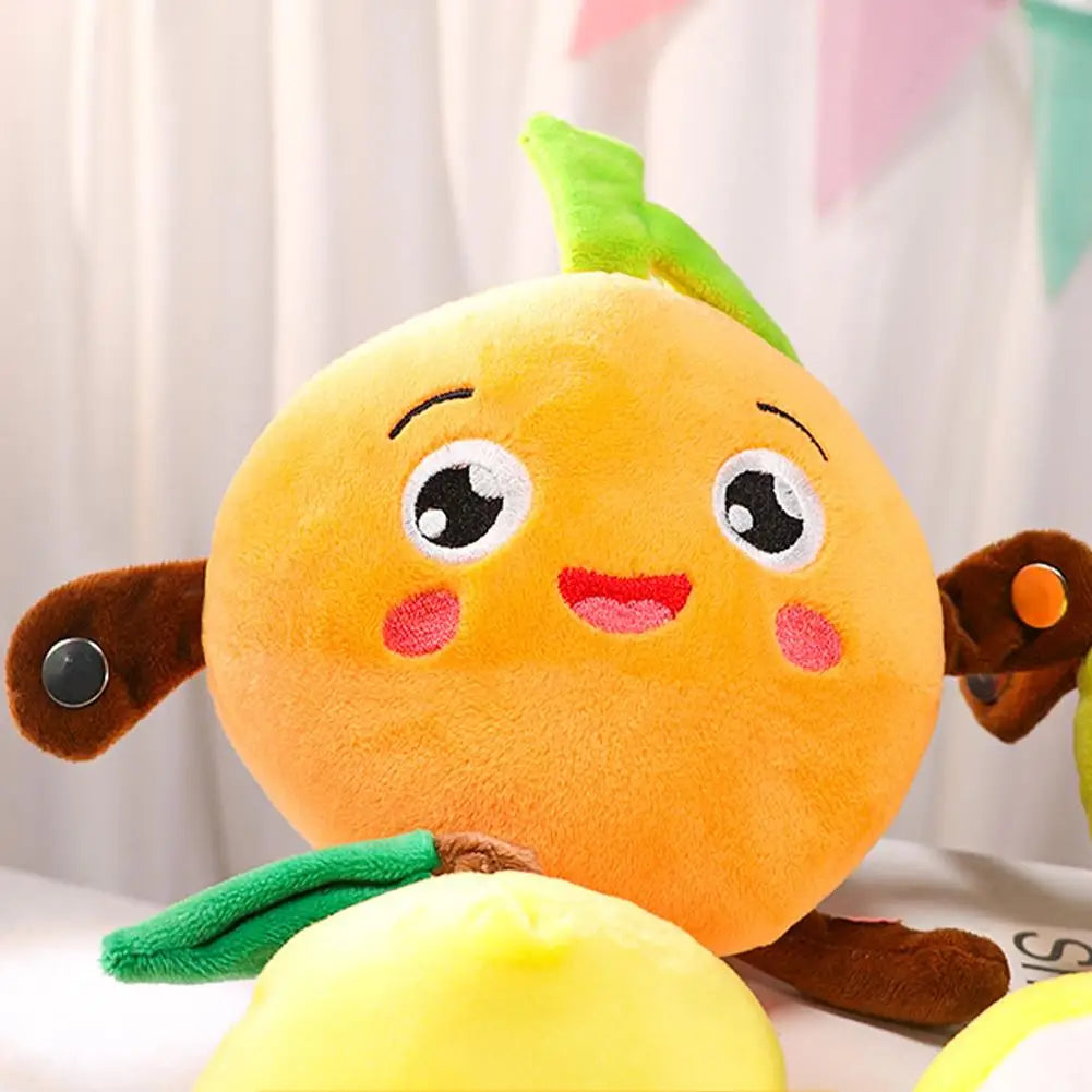 Interactive Musical Toy Sensing Beat Plush Toys Fruit Musical Dooll Pear Fruit Sensing Beat Piano Orange Plush Toy