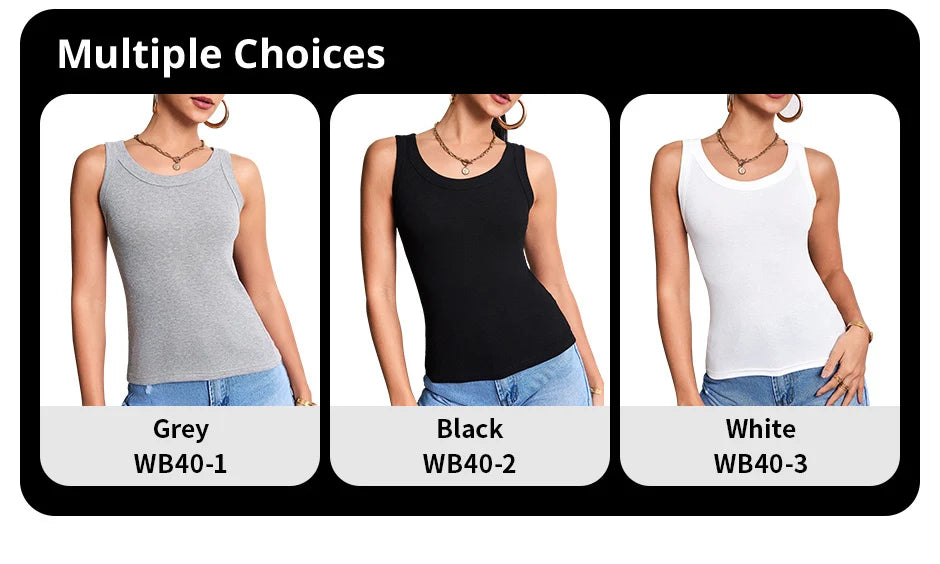 Ladies Four Seasons Solid Color Vest Fashion Joker Young Woman Threaded Camisole plus Size Bottoming Vest
