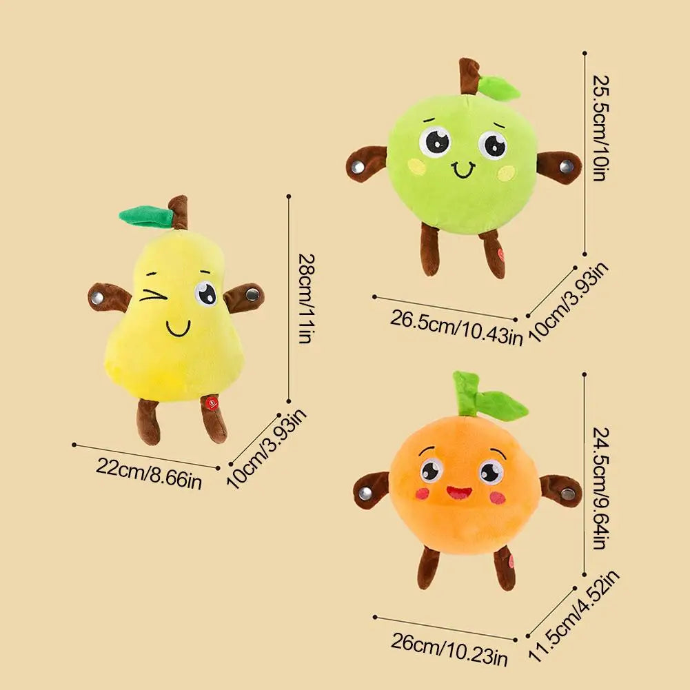 Interactive Musical Toy Sensing Beat Plush Toys Fruit Musical Dooll Pear Fruit Sensing Beat Piano Orange Plush Toy
