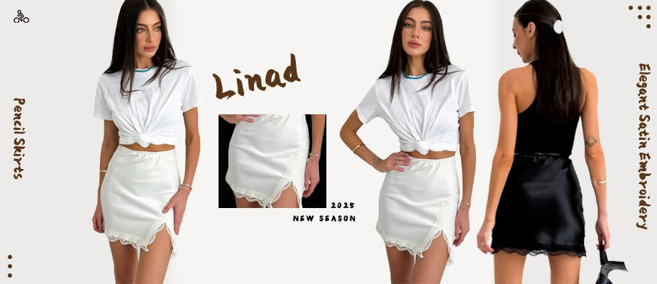 Linad Vintage Loose Lace Pencil Pants For Women White Elegant Elastic Waist Trousers Street Chic Ankle Length Pants 2025 Summer