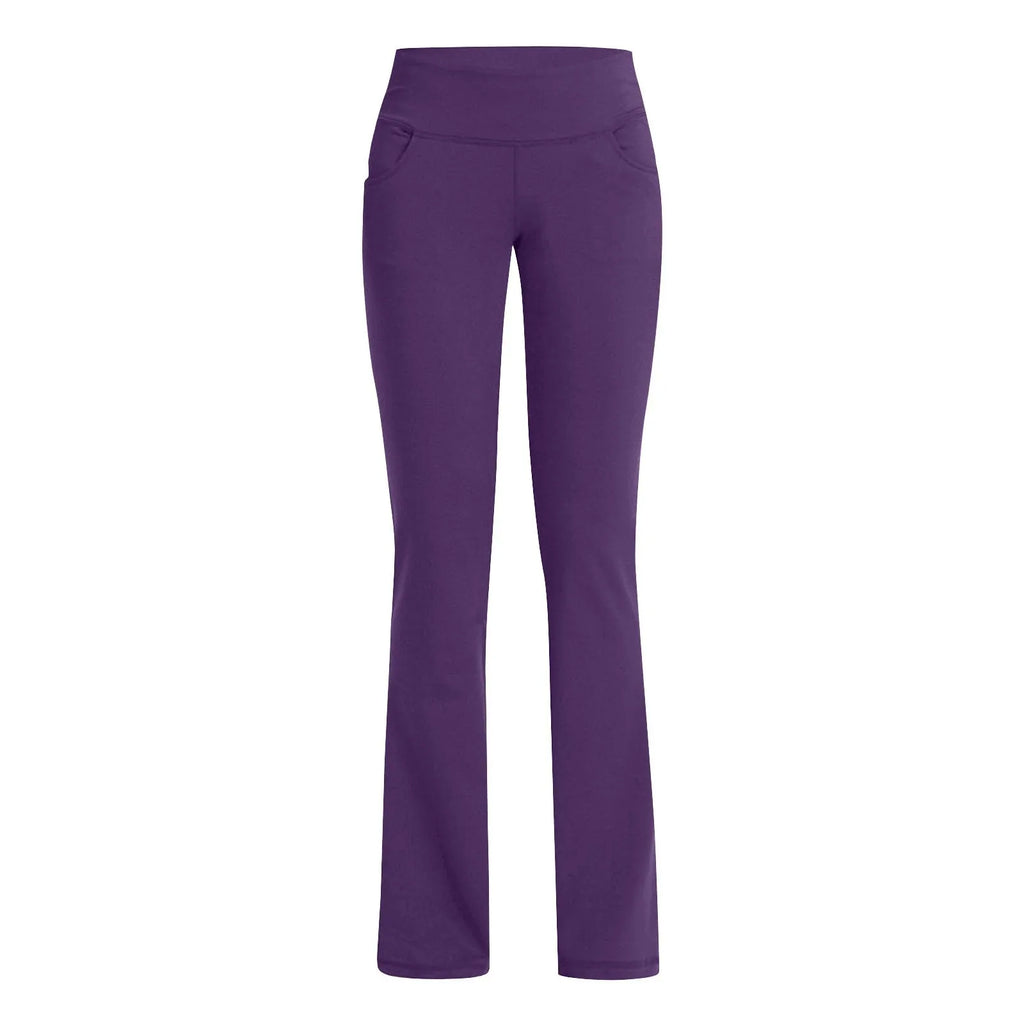 Flared Leggings Basic Yoga Pants With Pockets Women High Waist Breathable Comfortable Pants Gym Sports Slim Flared Tight Pants