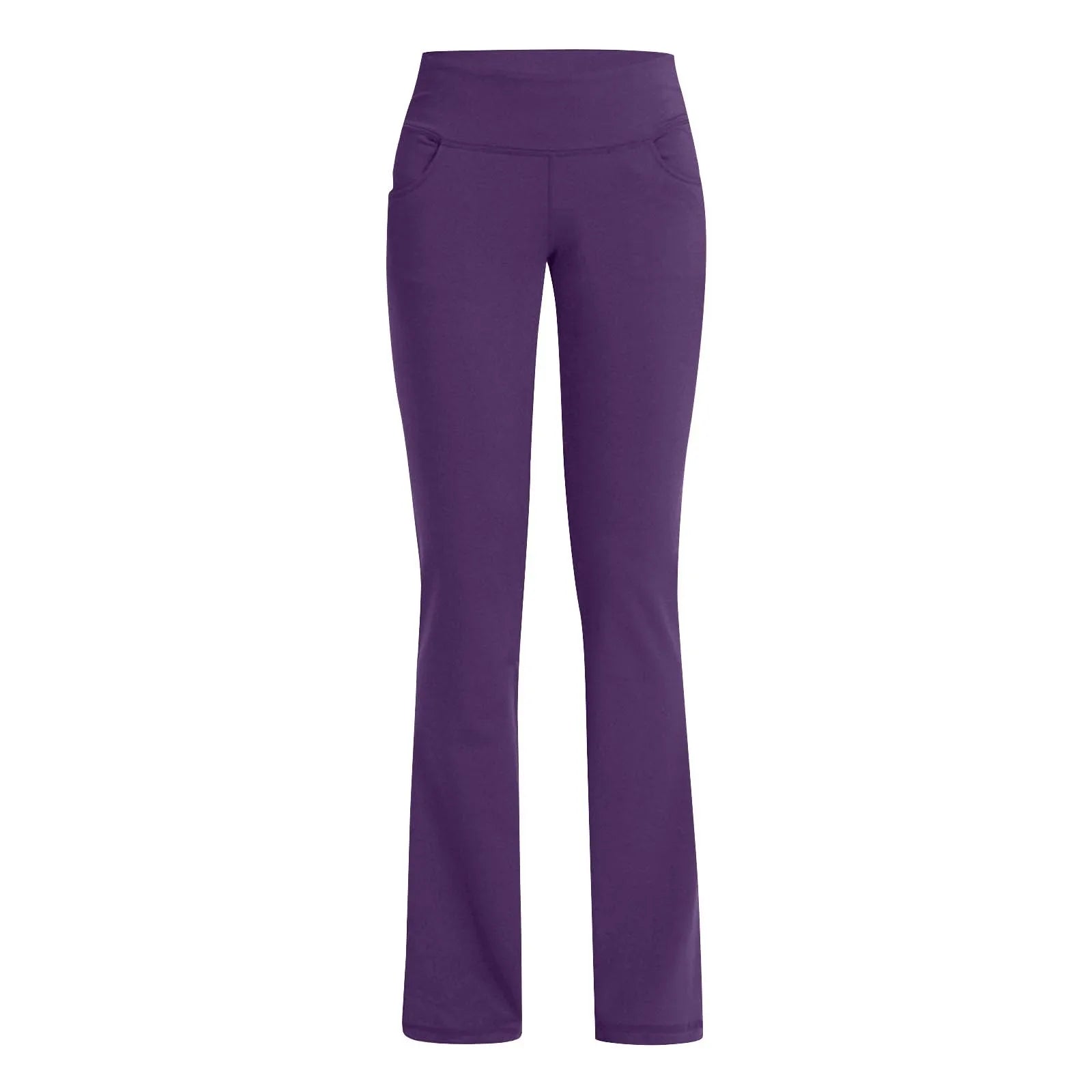 Flared Leggings Basic Yoga Pants With Pockets Women High Waist Breathable Comfortable Pants Gym Sports Slim Flared Tight Pants