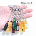 1PC Resin 3D Beer Bottle Pendant Keychain Bag Accessories Jewelry Keychains Llaveros Para Hombre