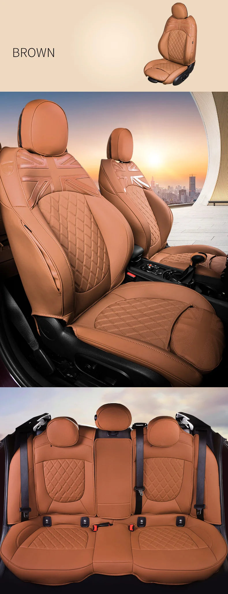 Car Accessories for MINI Cooper R50 R53 HATCHBACK R55 Clubman R56 R57 CABRIO R60 Countryman Custom  Seat Covers Leather Pad