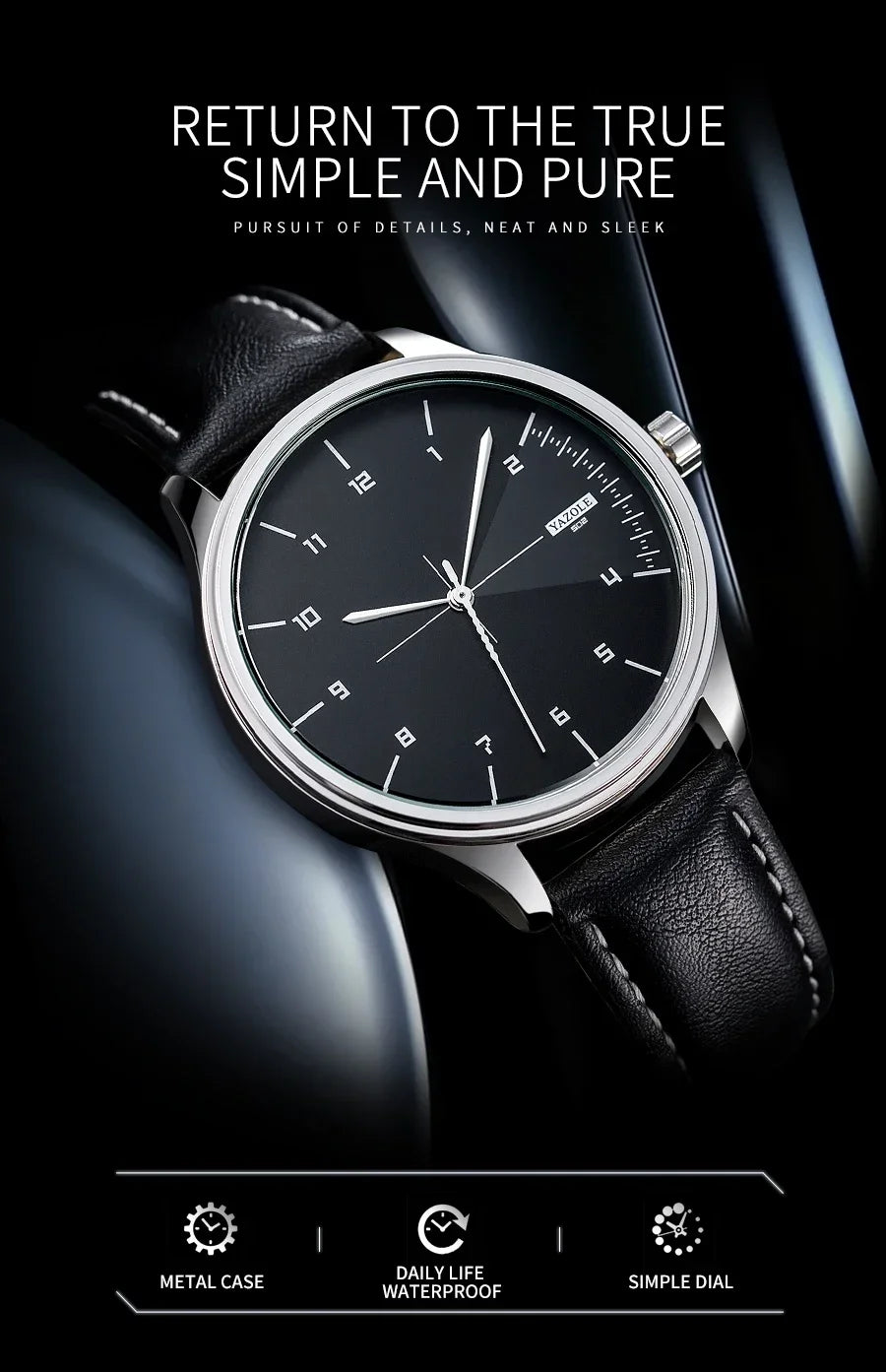 Fashion Business Men's Watches Top Brand Quartz Wristwatches for Man Simple Casual Leather Belt Male Clock relojes para hombres