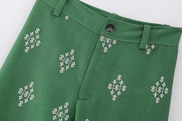 Vintage Women Loose Boho Linen Pants 2023 Summer Fashion Ladies Vocation Soft Embroidery Trousers Female Casual Bottoms Chic