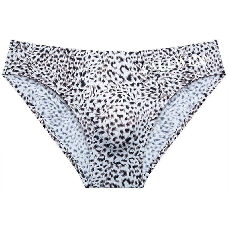 Choice Ropa interior hombre 3D convex pouch calzoncillos hombres leopard print sissy gay man underwear ice silk sexy tоy mens