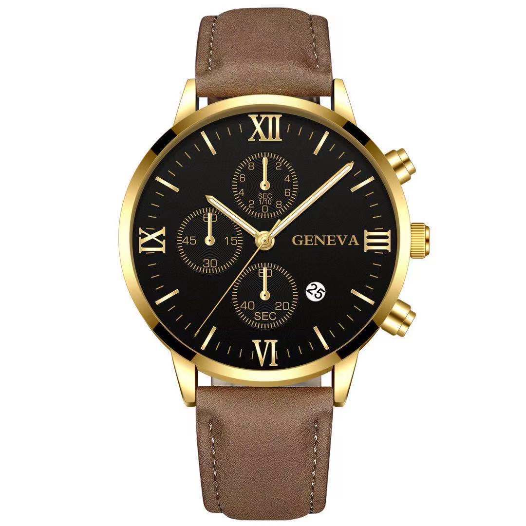 1pc Black Quartz Watch Men Roman Dial Watch Fashion Round Date Quartz Watch for Sports Relogios Masculino Relojes Para Hombres