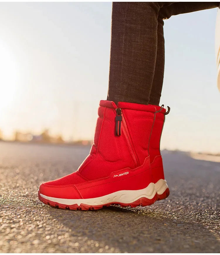 Men Boots  Winter Shoes For Men Warm Snow Boots Mid-calf Men Warm Shoes Thick Plush Winter Boots For Men Women Cotton Shoes