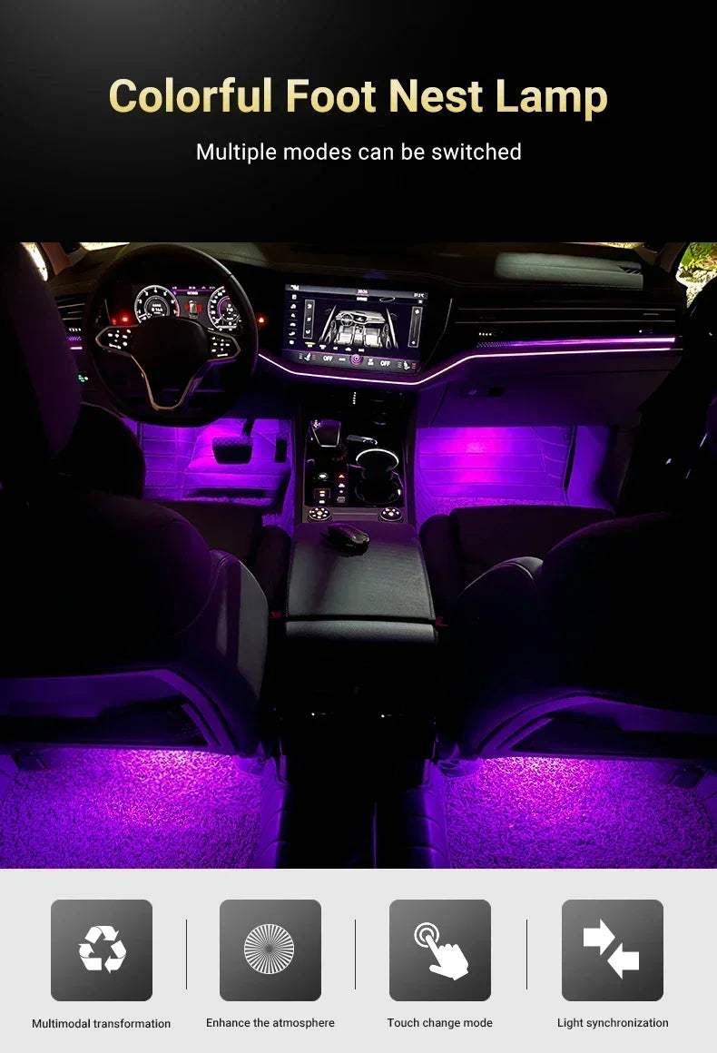Car Footwell Lights Accessories For Skoda Octavia Pro A8 MK4 Superb 3 Rapid Kodiaq Karoq For Seat Leon MK3 Ibiza Ateca Toledo