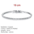 Silver Color 2.5/3/4/5mm Zircon Tennis Bracelet For Women Men Dazzling Crystal Hand Chain Wedding Gift Punk Fashion Jewelry
