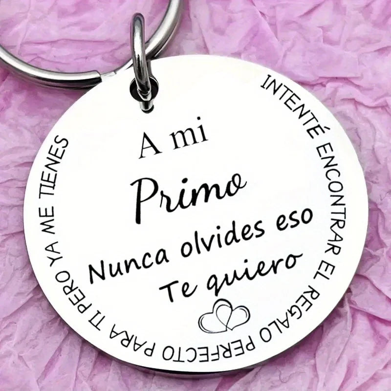 1PC  Llavero Para Hombres Regalo Familiar Colgante Con Grabado Traté De Encontrar El Regalo Para Ti Primo Cousin