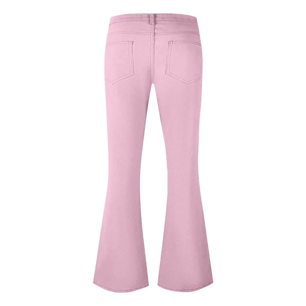 Flare Pants Men Spring Solid Color Daily Simple Classic Trousers Chic Comfortable Hip Hop Mopping Bottoms Disco Flared Pants