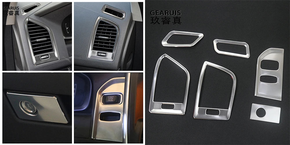 For Volvo XC60 2009-2017 Auto Interior Accessories Center Console AC Dashboard Air outlet Car key Start Panel Trim Cover Sticker