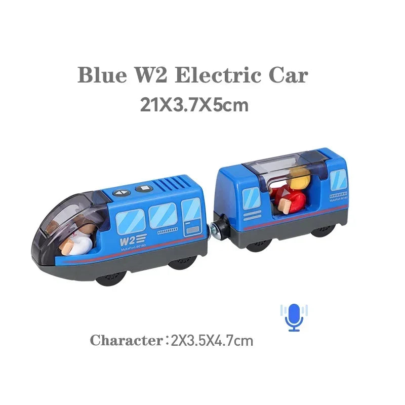 Interactive Playtime Joy Wooden Track Electric Train Toy with Magnetic Slot and Diecast Railway for Children