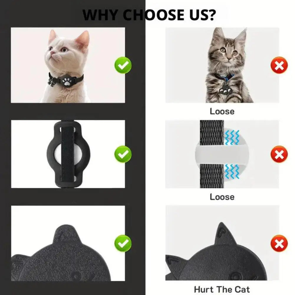 Pet Reflective Collar Locator Cat Dog IOS Android Air Tag Holder Waterproof Adjustable GPS Tracker Necklace Pet Supplies NEW