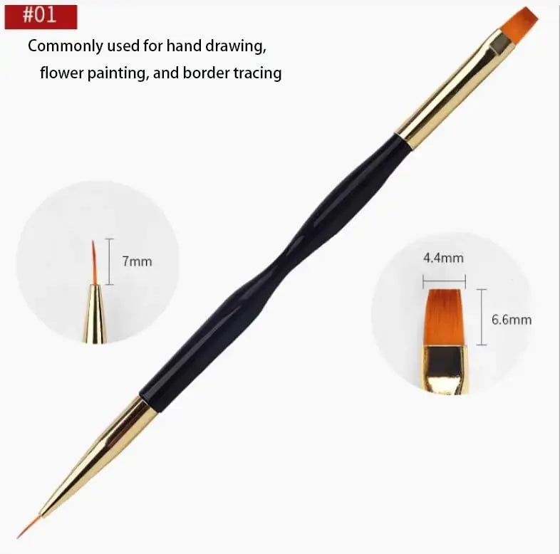 LINMANDA Nail Art Brushes 3Pcs Nail Brush Set with Gel Polish Pens and Liner Brush for Home and Professional Salon Use