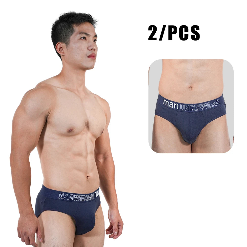 2Pcs Men‘s Large Briefs Mens Comfortable Underpants Man Sexy Gifts Underwear Stunend Breathable Triangle Panties Para Hombres