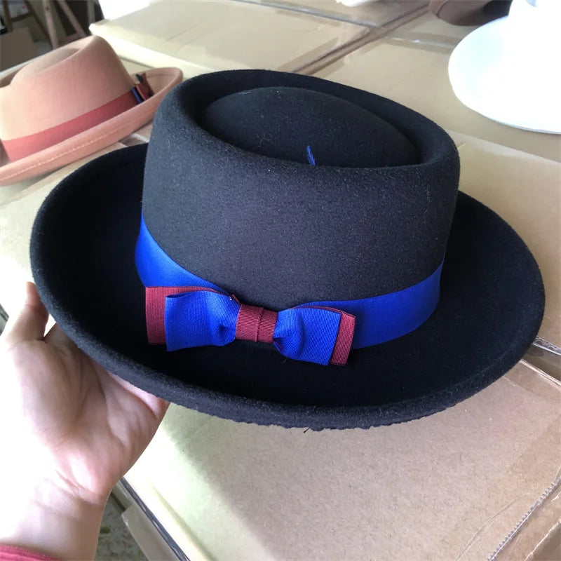 Men's hat Fedora Hat Women's Fashion Autumn and Winter Pork Pie Double Concave Small Brim Men's Jazz Hat Gorras para hombres