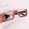 2026 New Arrivals Bling Studded High Quality Glitter Luxury Designer Sun Glasses Shades Rhinestone Square Sunglasses for Woman