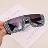 2026 New Arrivals Bling Studded High Quality Glitter Luxury Designer Sun Glasses Shades Rhinestone Square Sunglasses for Woman